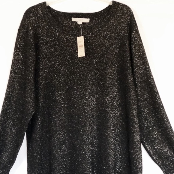 LOFT Plus Shimmering Black Sweater Dress size 20/22 NWT - Picture 5 of 16